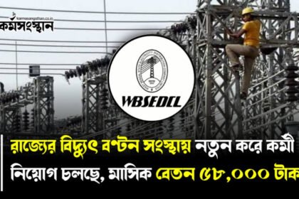 রাজ্যের বিদ্যুৎ বণ্টন সংস্থায় নতুন করে কর্মী নিয়োগ চলছে! মাসিক বেতন ৫৮,০০০ টাকা