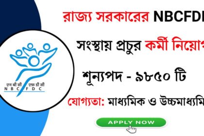 রাজ্য সরকারের NBCFDM সংস্থায় প্রচুর কর্মী নিয়োগ চলছে! আবেদন পদ্ধতি সহ বিস্তারিত দেখেনিন