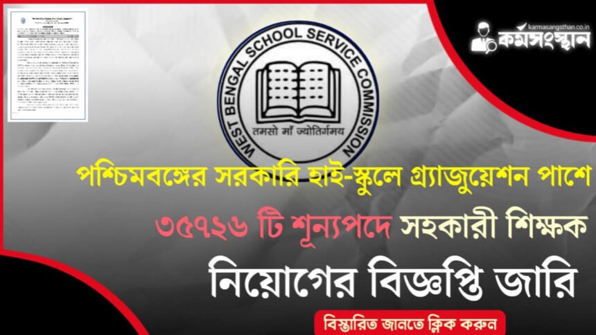 রাজ্যের সরকারি হাই-স্কুলে গ্র্যাজুয়েশন পাশে শিক্ষক নিয়োগ! মোট ৩৫৭২৬ টি শূন্যপদ